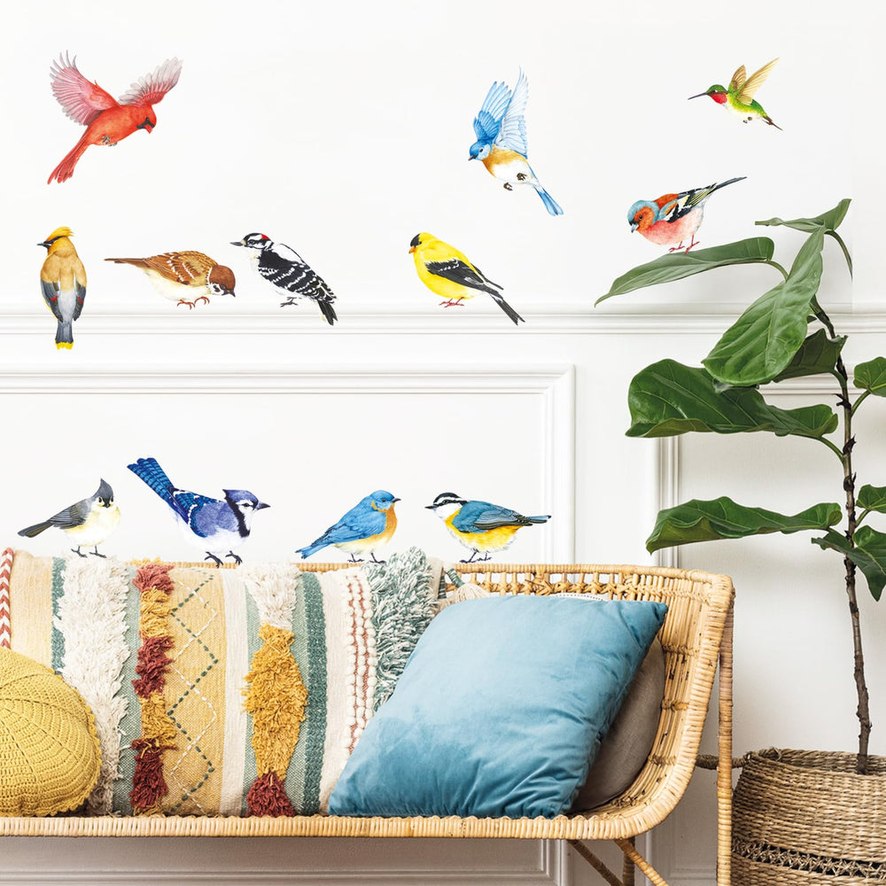 DECOWALL DS2-8042 Bird decal closeup — vivid details for a charming kids’ room.