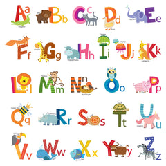 DECOWALL DS4-8002 animal alphabet stickers sheets to spark learning and playful decoration.