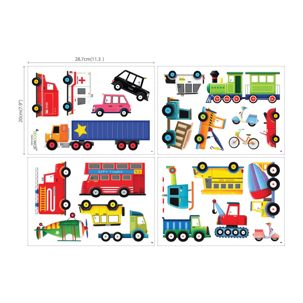 DECOWALL DS4-8004 transport ambulance illustration supports pretend play setups.