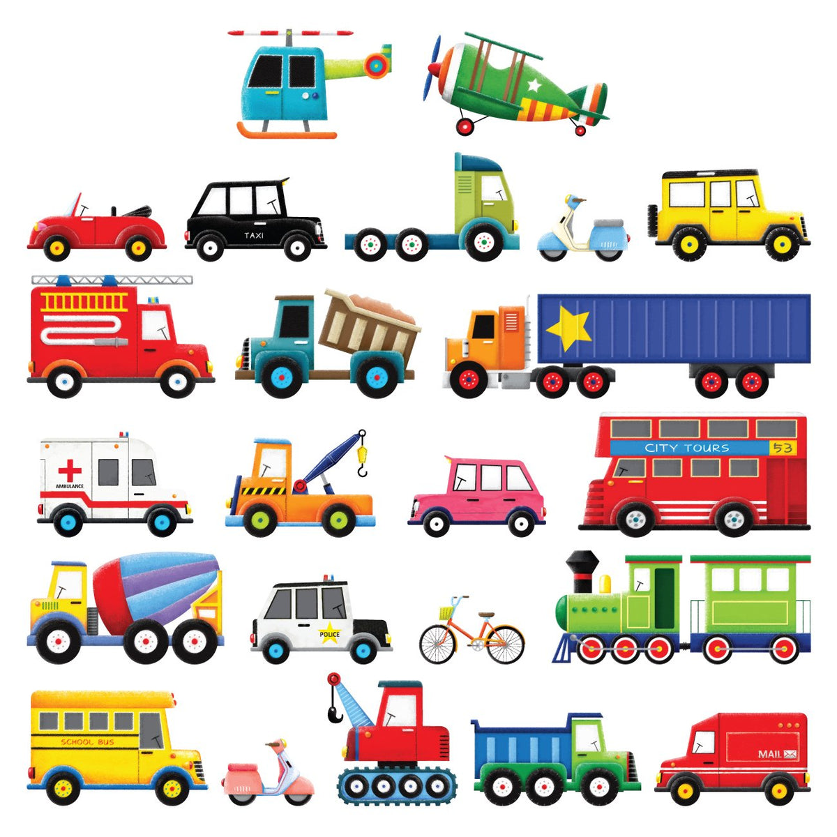 DECOWALL DS4-8004 transport train image sparks imaginative play and learning.