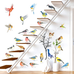 Decowall DS4-8063 watercolor birds create a soft, artistic focal point for kids.