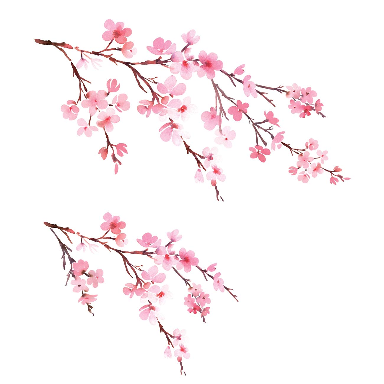 DECOWALL DS6 watercolor cherry blossoms wall decal adds soft color to kids' rooms for instant charm.
