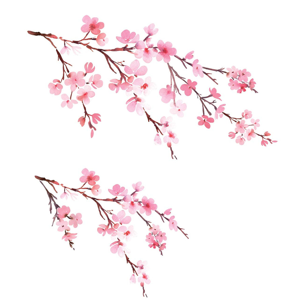 DECOWALL DS6 watercolor cherry blossoms wall decal adds soft color to kids' rooms for instant charm.