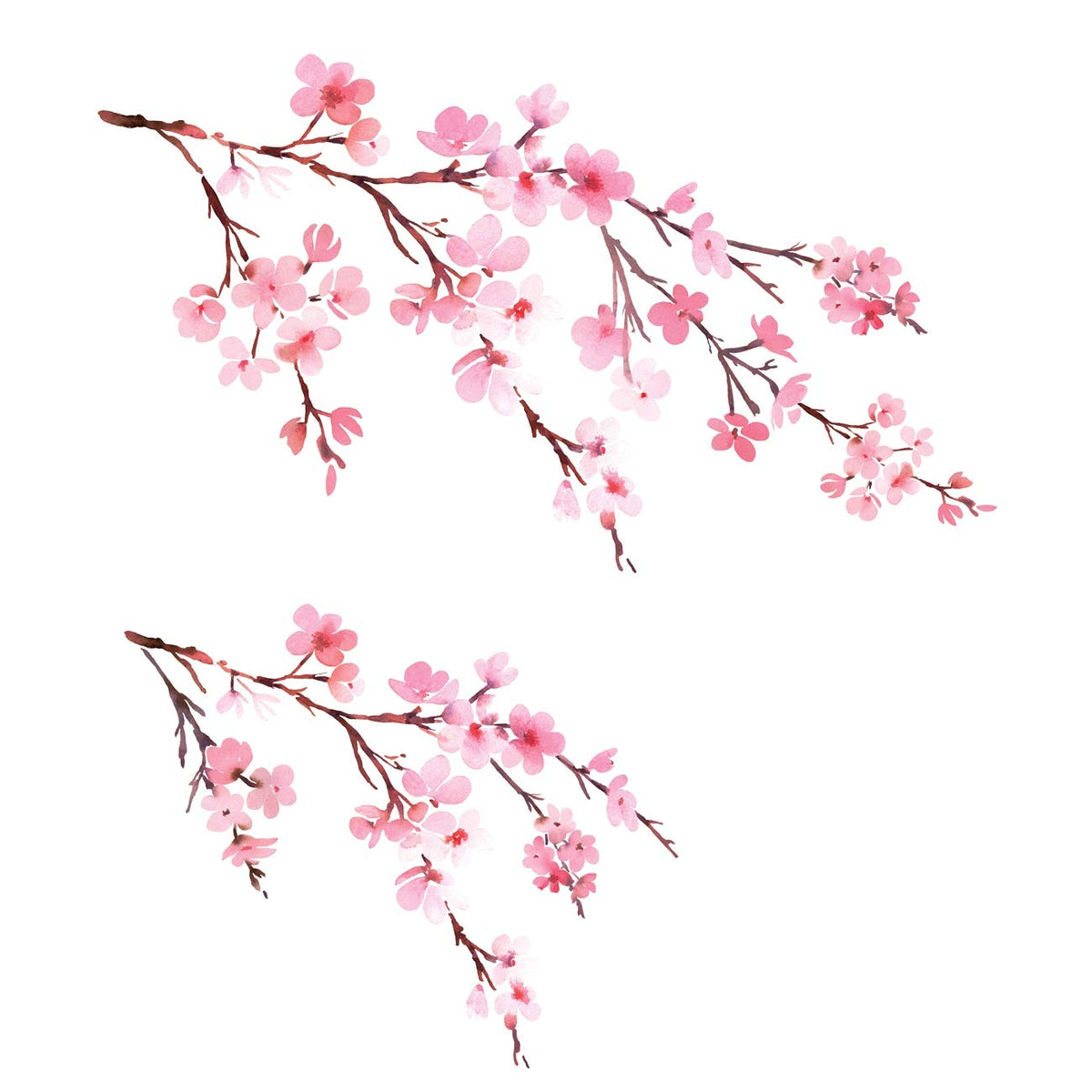 DECOWALL DS6 watercolor cherry blossoms wall decal adds soft color to kids' rooms for instant charm.