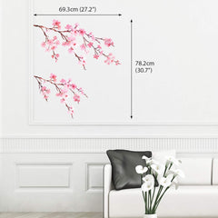 DECOWALL DS6 cherry blossoms wall sticker set creates a playful learning corner in a kid's bedroom.