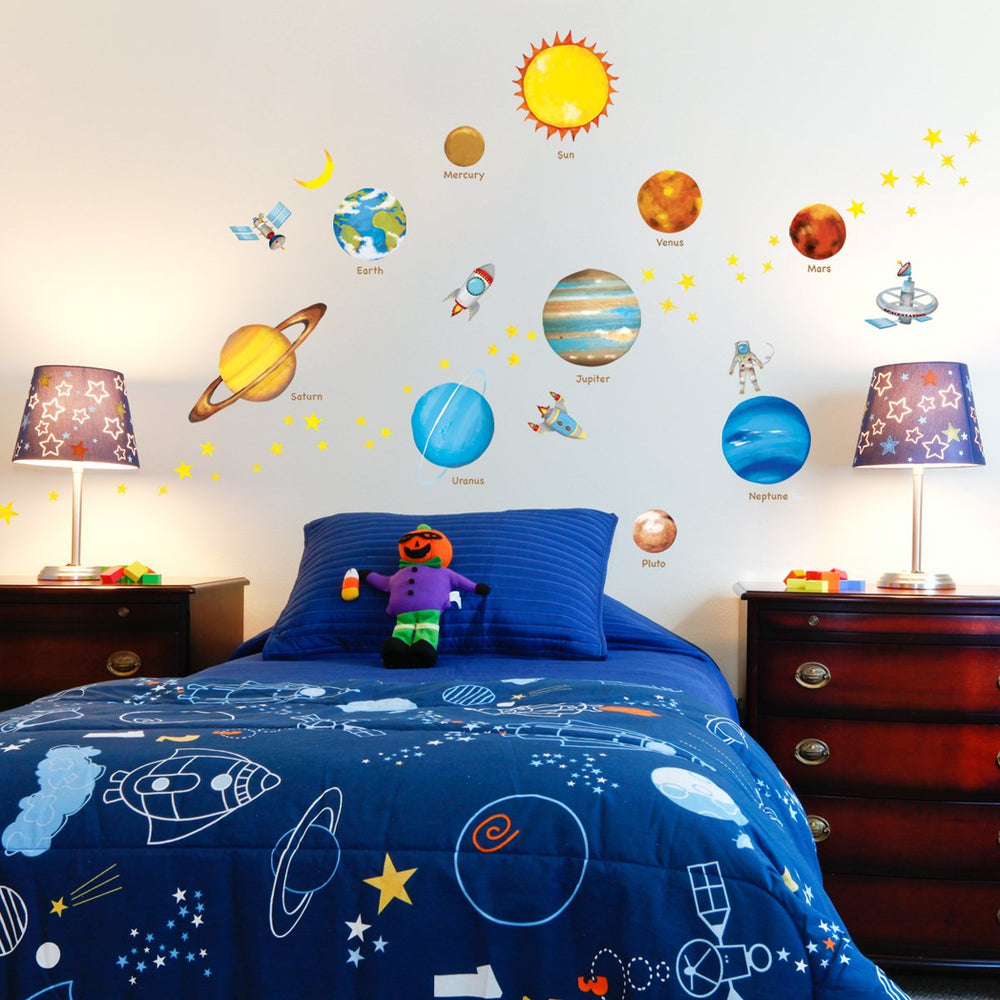 Decowall DS8-1307 educational space wall art – planet scene fosters curiosity