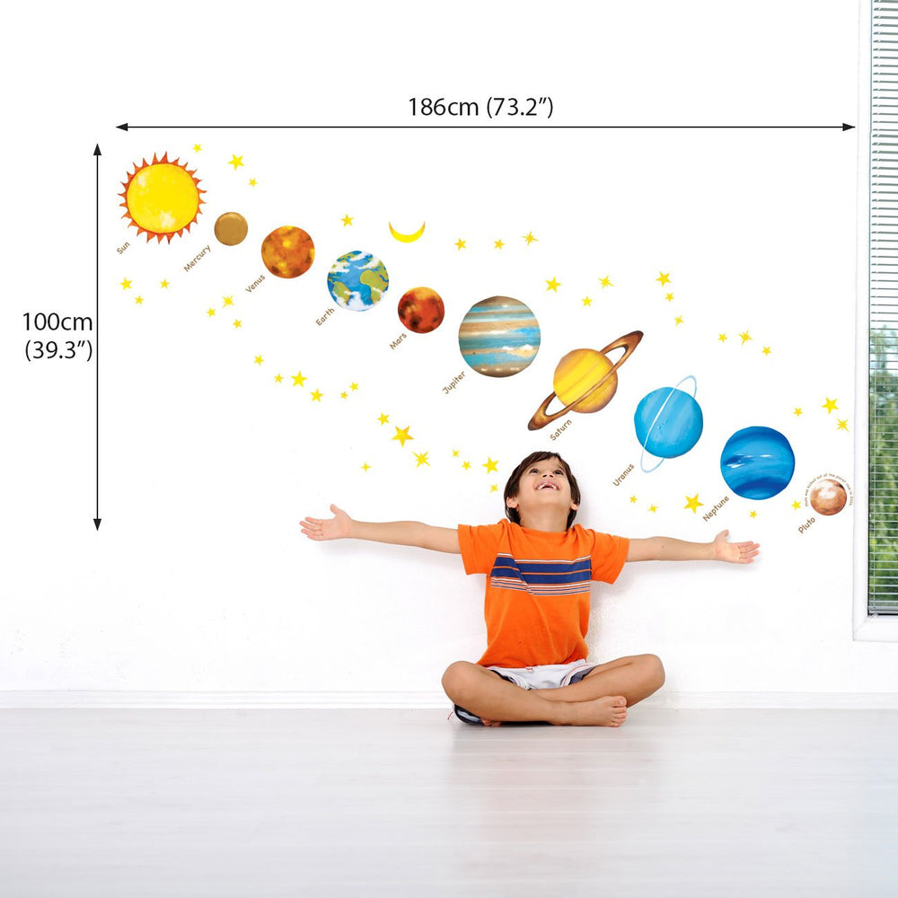 Decowall DS8-1307 space planets wall stickers kids room – easy room transformation