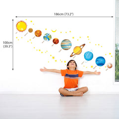 Decowall DS8-1307 space planets wall stickers kids room – easy room transformation