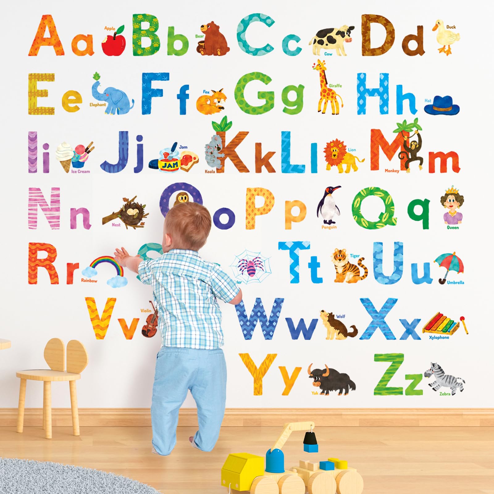 DECOWALL DS8-1608 animal world map wall decal enhances classroom decor and spatial awareness.