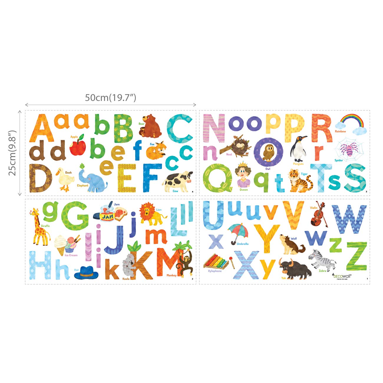 DECOWALL DS8-1608 child-friendly illustrations create charming learning corners.