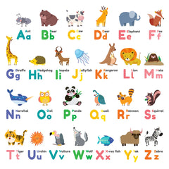 DECOWALL DS8-1614 colourful animal alphabet wall stickers brighten kids' walls for learning play