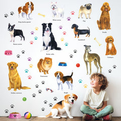 DECOWALL DS8-8045 puppy bedroom decor adds playful charm without painting