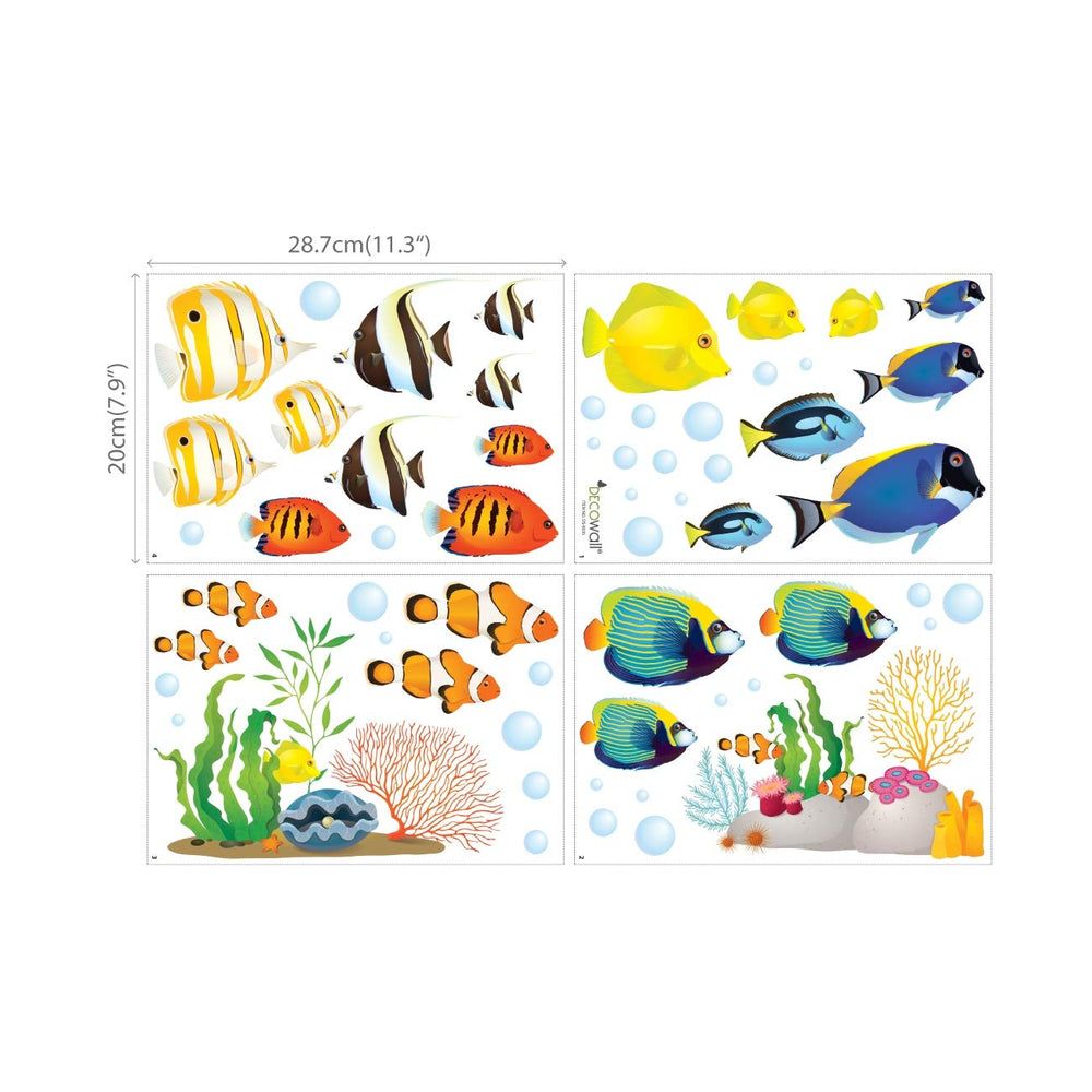 DECOWALL DS-8035 coral reef fish nursery-decor quick room refresh