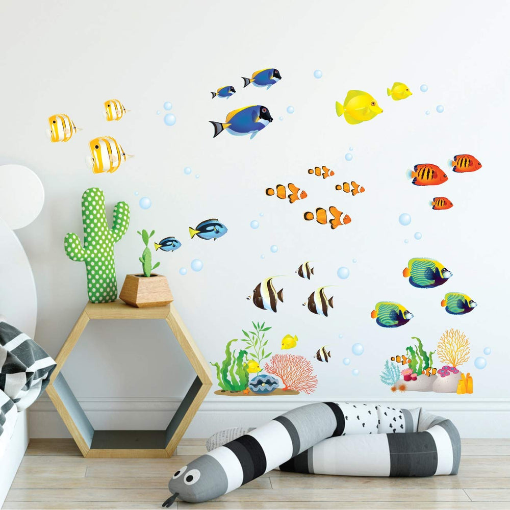 DECOWALL DS-8035 coral reef fish sheet 2 adds colorful undersea theme for imagination