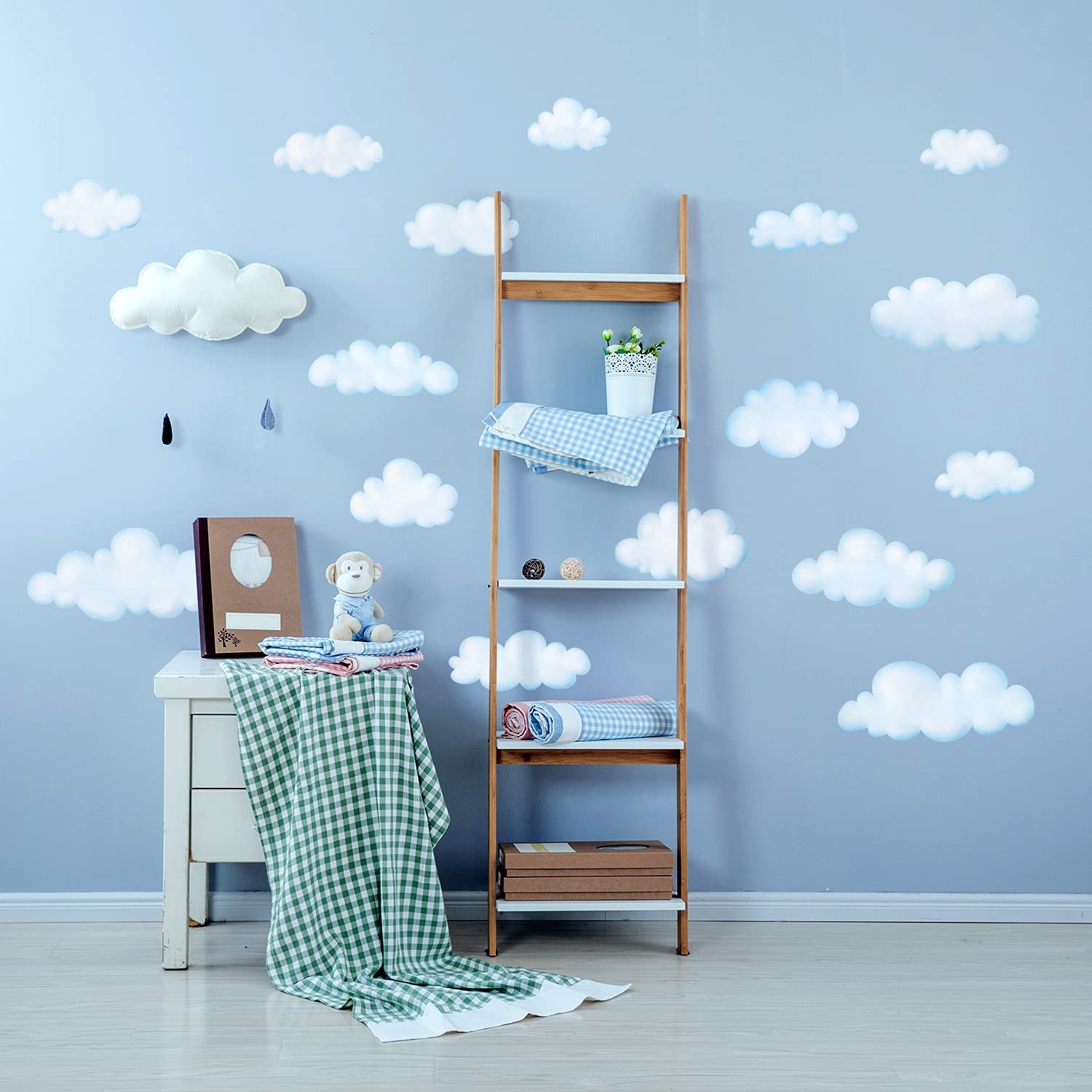 DECOWALL DS9-1702 clouds bedroom decor for kid-friendly walls.