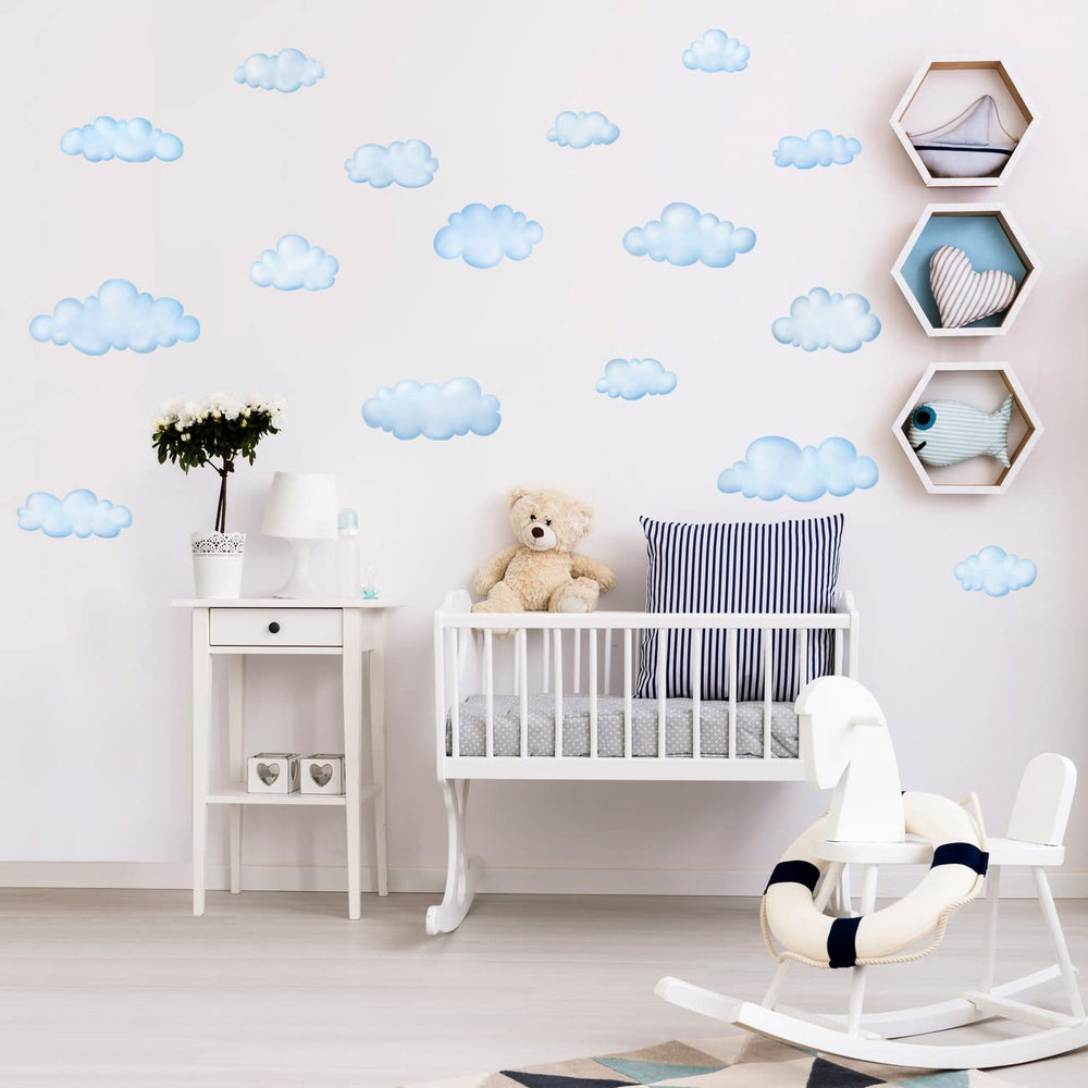 DECOWALL clouds nursery decor transforms a baby room into a soft space.