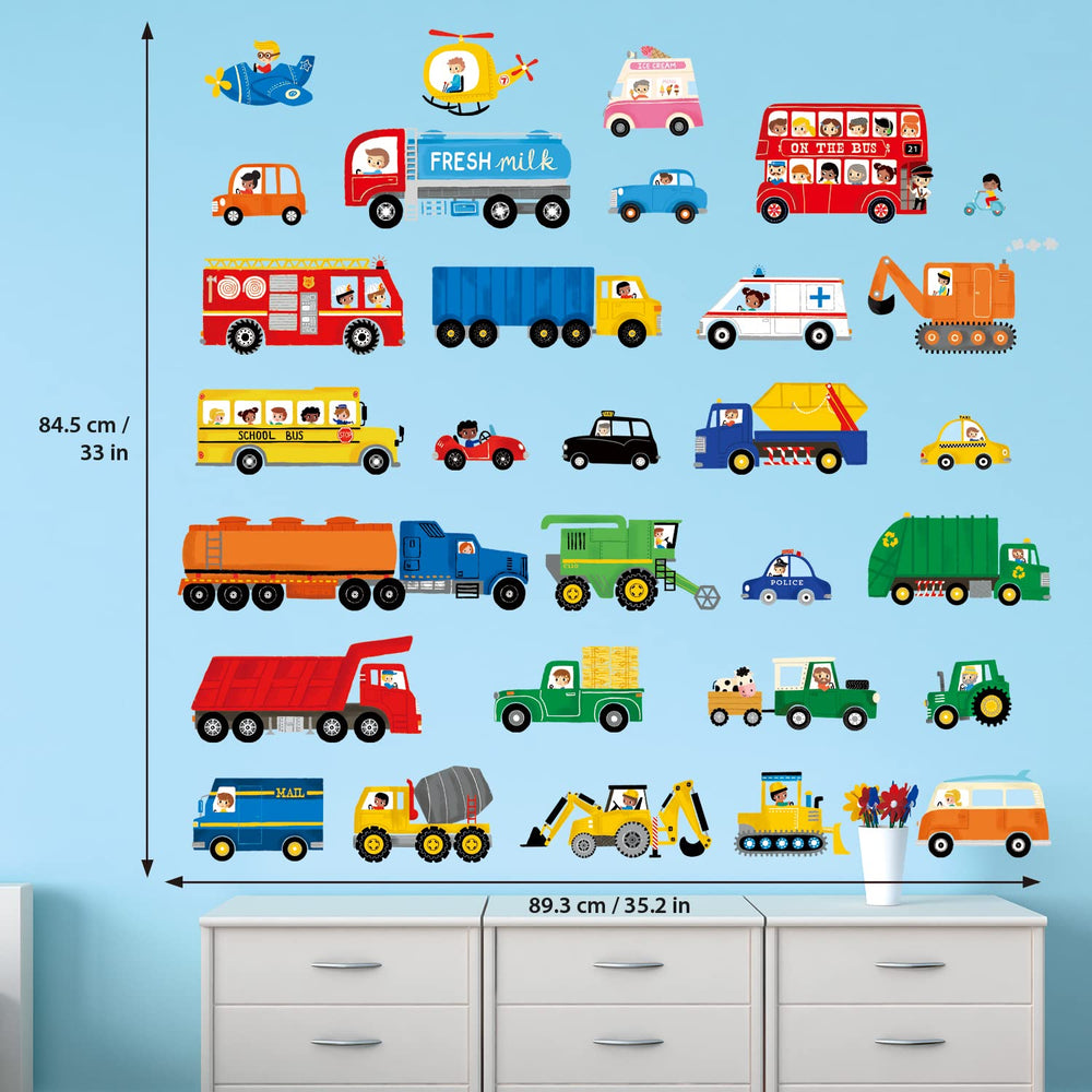 DECOWALL DS9-8064 construction set wall stickers, durable visuals for play zones.