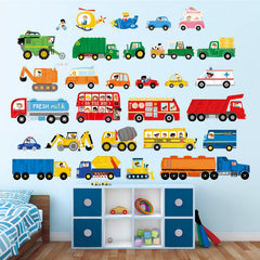 DECOWALL DS9-8064 fire truck wall sticker supports vibrant bedroom themes and quick room updates.