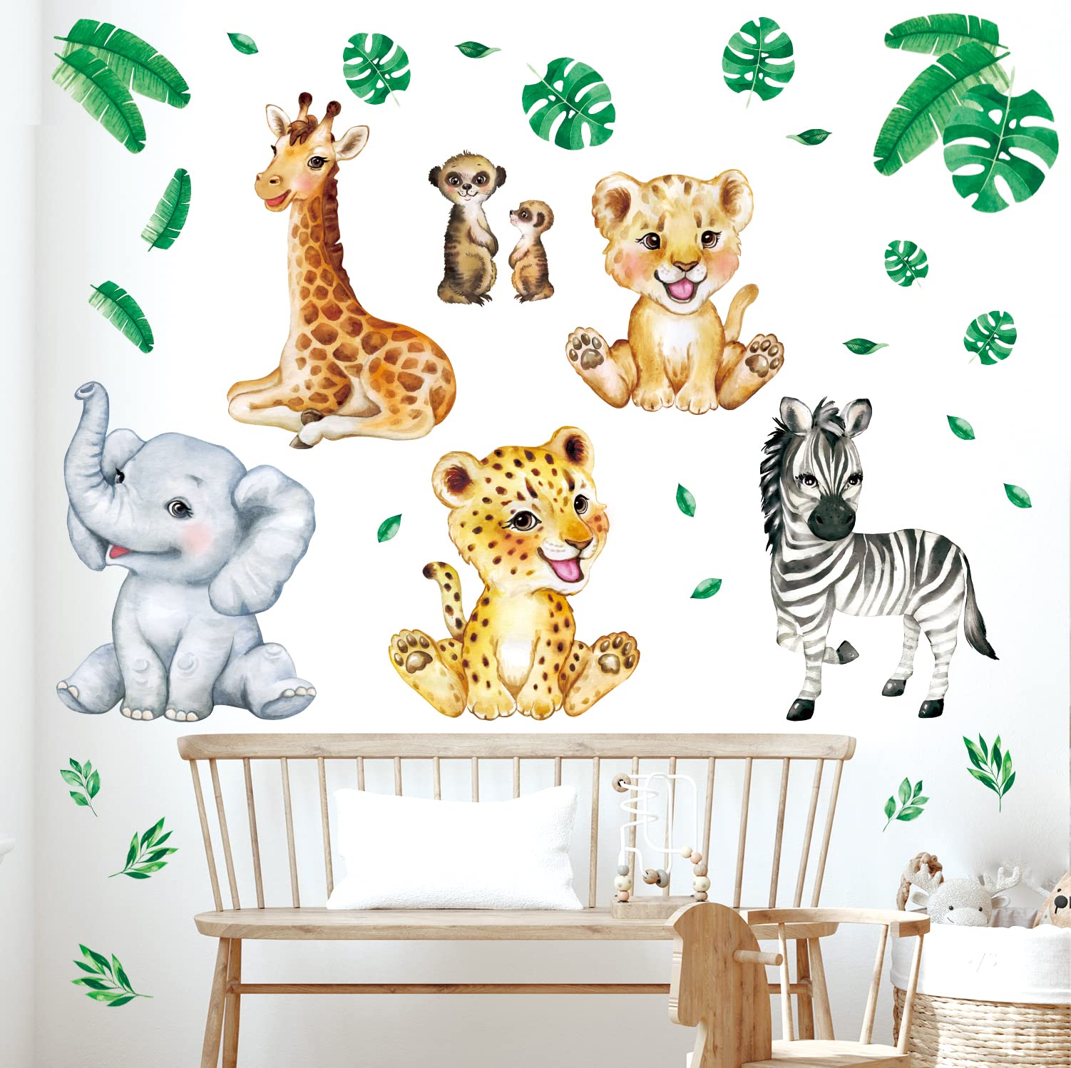 DECOWALL DS9-8067 Giraffe sticker brings height and whimsy to a playroom.