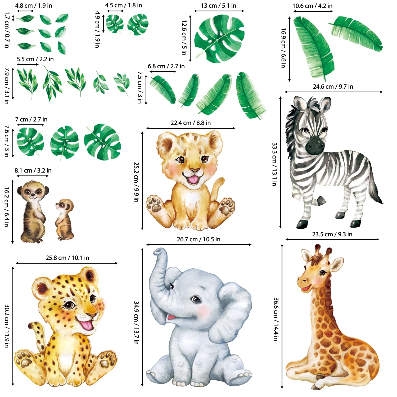 DECOWALL DS9-8067 Jungle wall collage delivers instant theme in a kid's space.