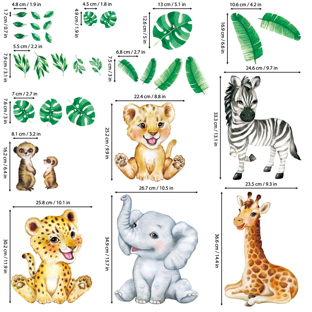 DECOWALL DS9-8067 Jungle wall collage delivers instant theme in a kid's space.