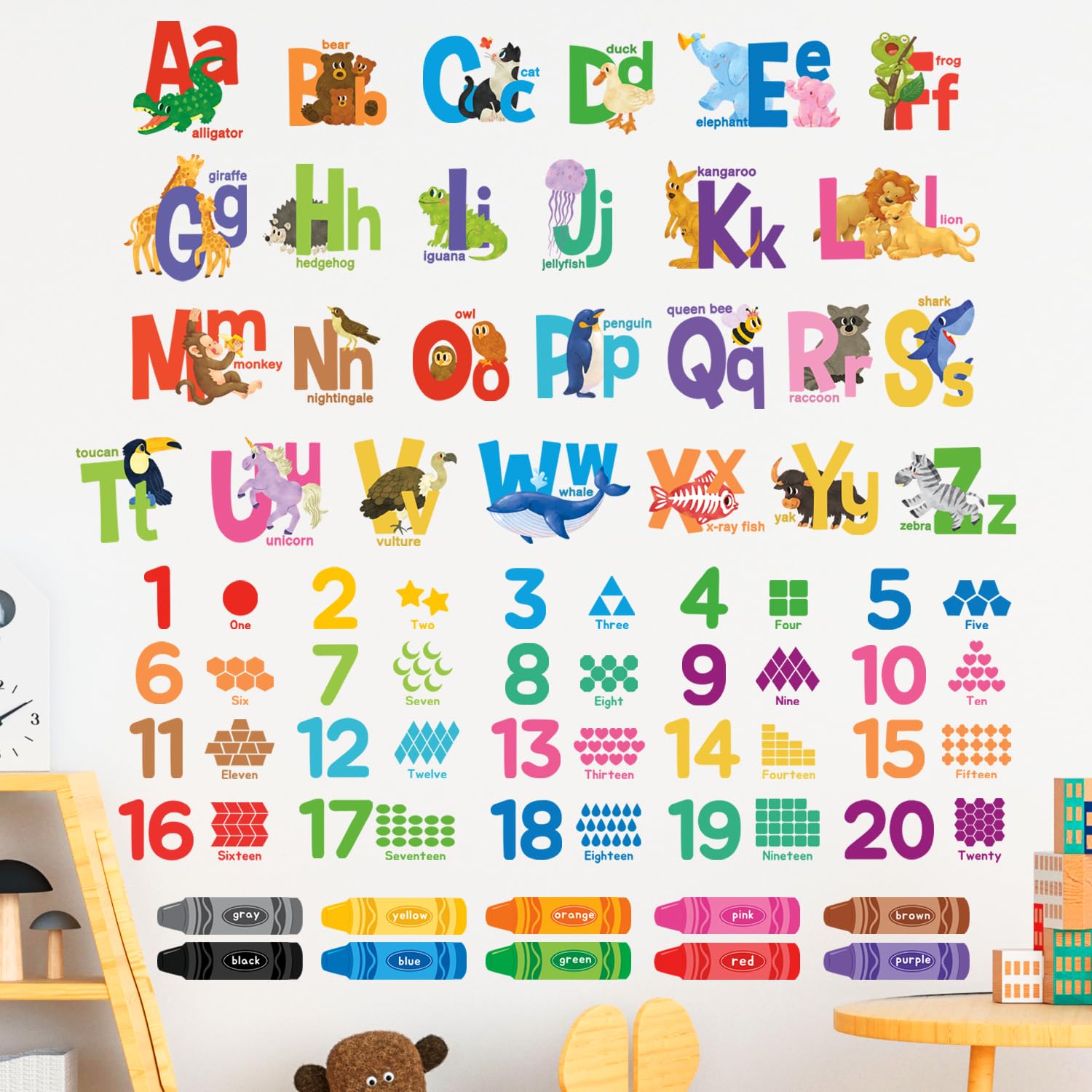 DECOWALL DS9-8091 bright-colors wall decals spark imaginative learning environments