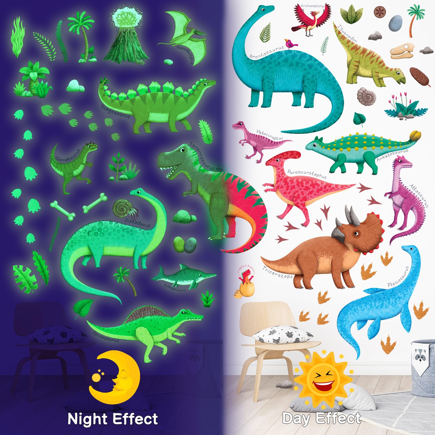 DECOWALL GDS4-8087 dinosaur footprints on wall for guided play.