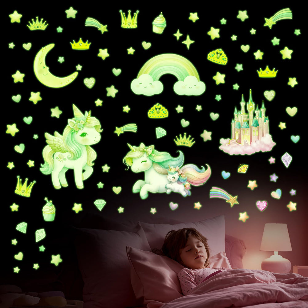 DECOWALL GDS4-8089 hearts and stars wall decal creates a cozy glow for nursery nights.