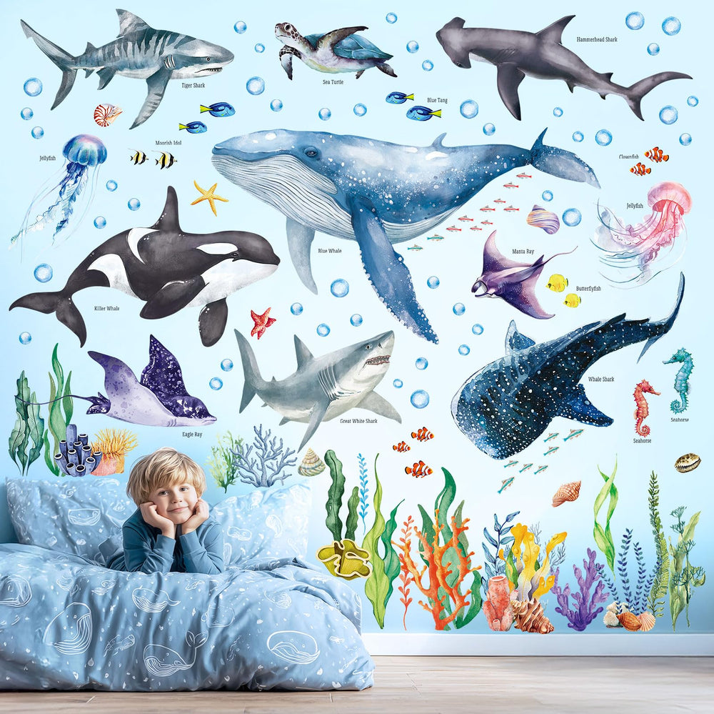 DECOWALL large sea creature stickers: killer whale image for vibrant nursery decor and imaginative play.