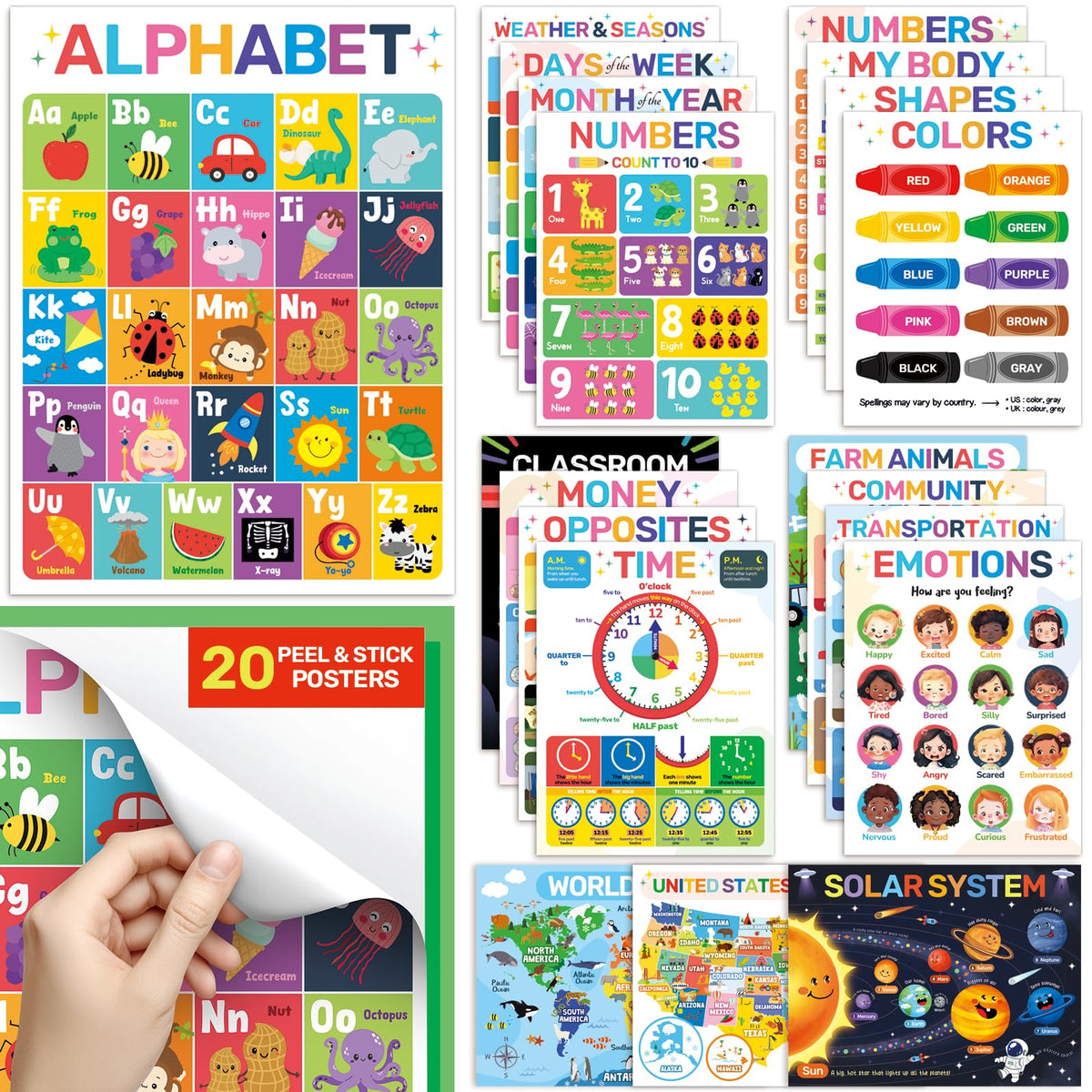 DECOWALL PS-01 alphabet poster boosts early literacy and classroom decor