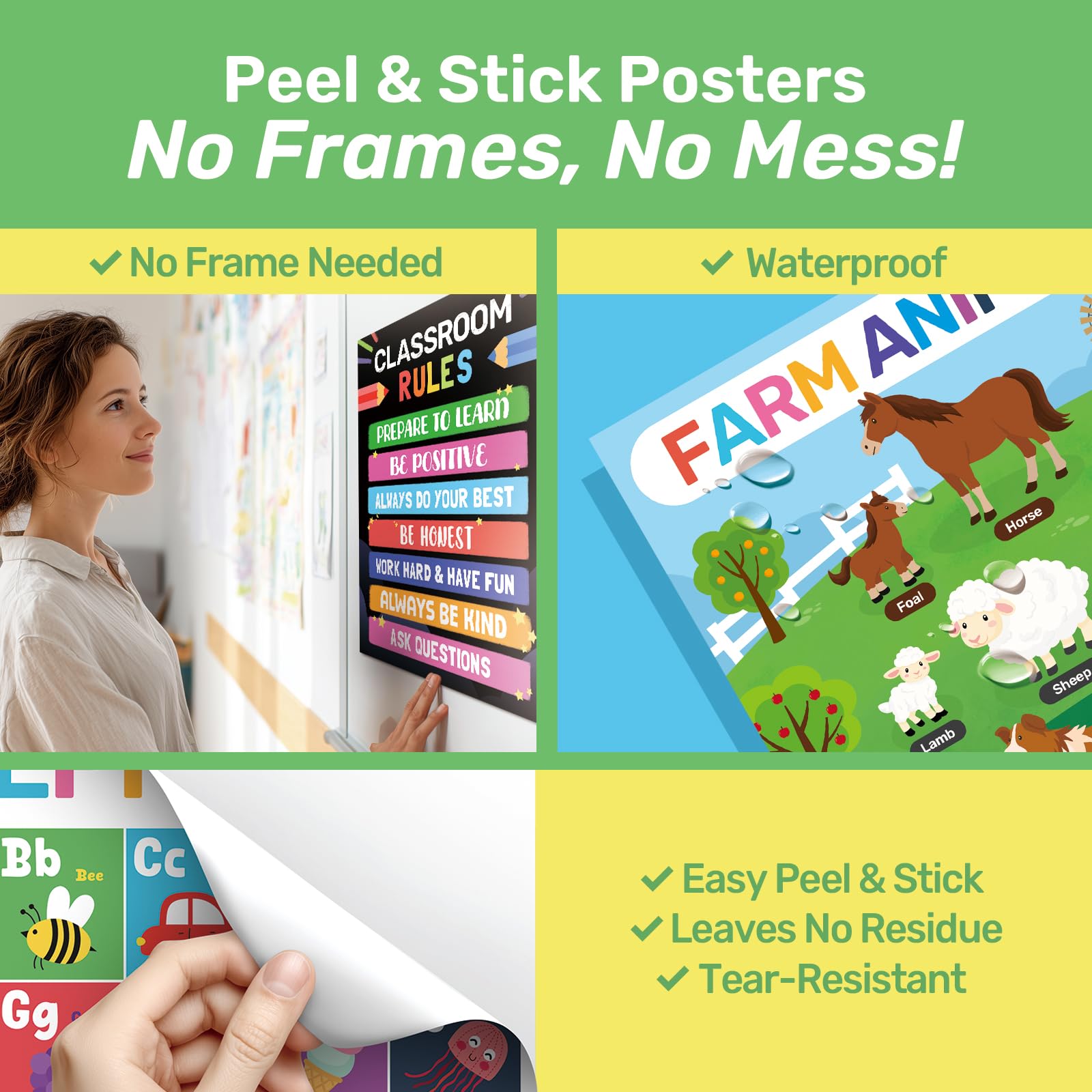 DECOWALL PS-01 shapes-colors poster enhances recognition and color learning