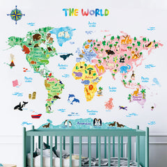DECOWALL SG2-1615S kids room decor setup illustrating peel and stick application
