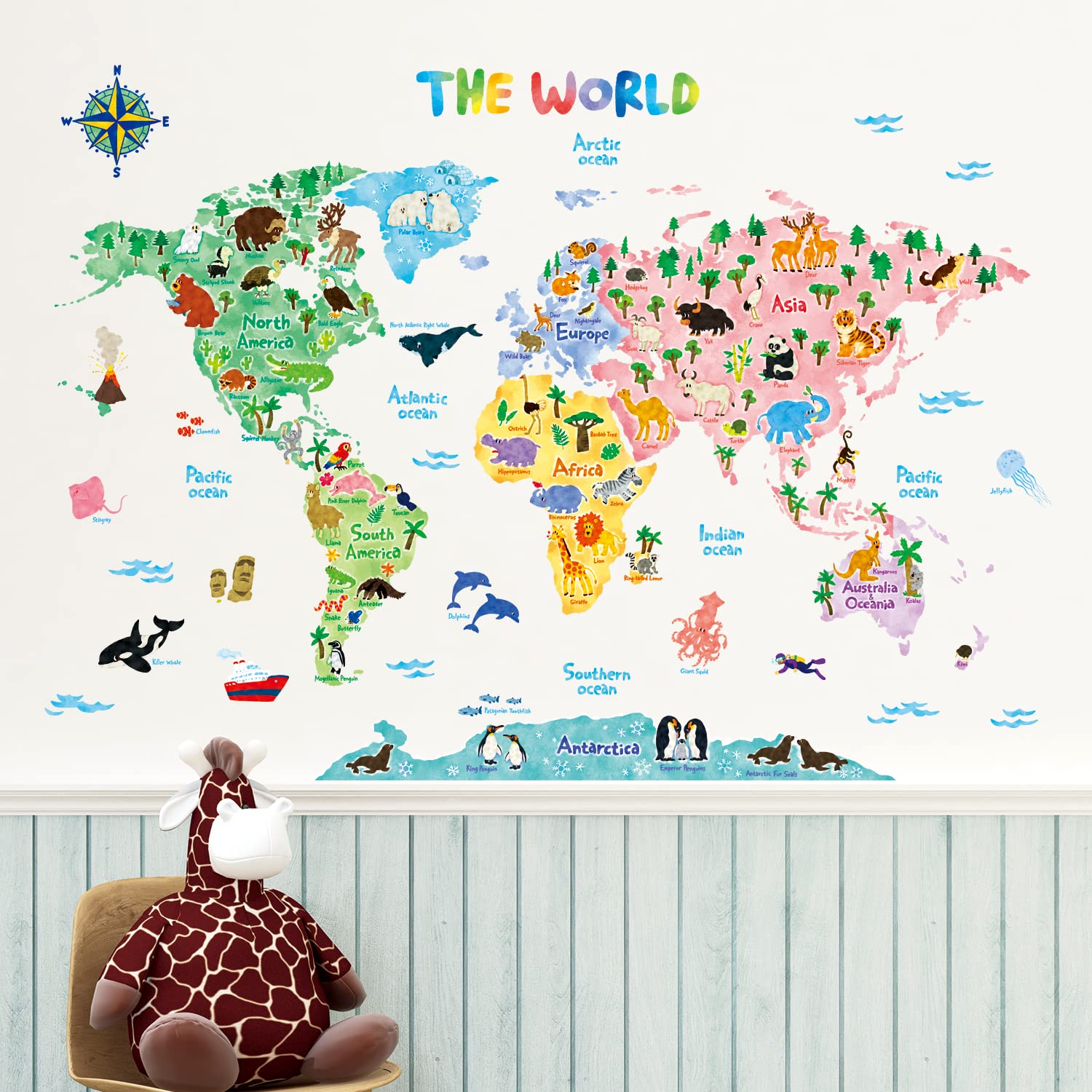 DECOWALL SG2-1615S removable wall sticker in a practical room layout