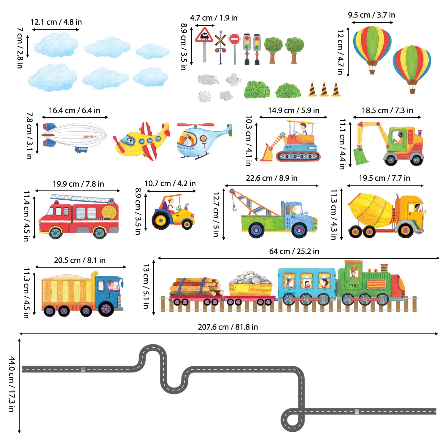 DECOWALL SG2-2107 playroom decal mural—removable and easy to reposition for flexible layouts