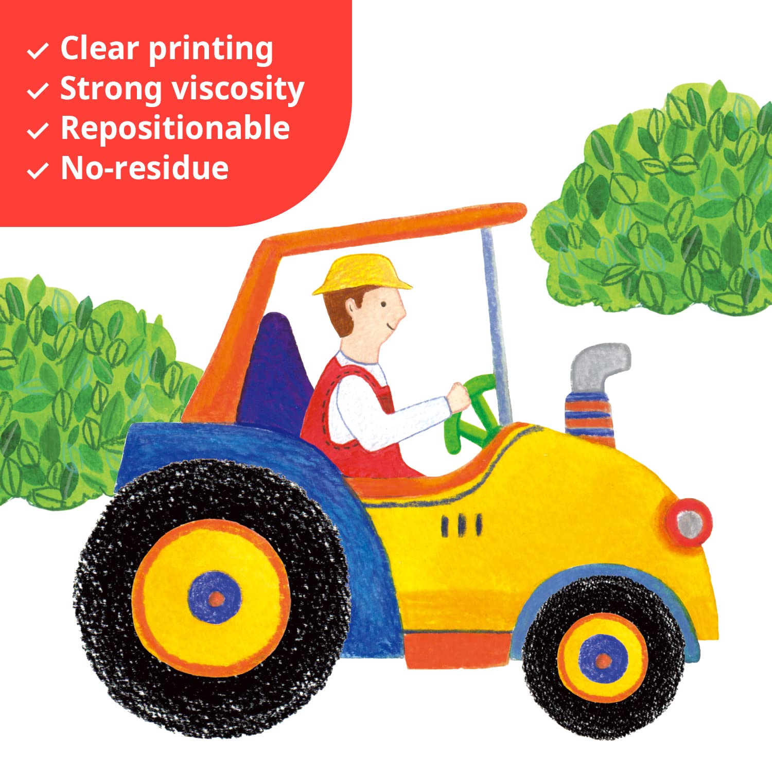 DECOWALL SG2-2107 train/bus graphic—colorful details for imaginative journeys in kids' rooms