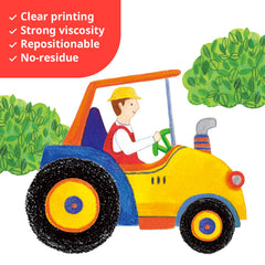 DECOWALL SG2-2107 train/bus graphic—colorful details for imaginative journeys in kids' rooms