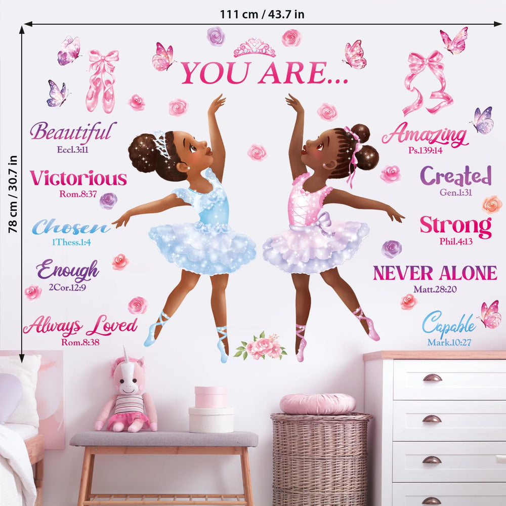 DECOWALL SG2-2319 Ballerina dance-figure sticker enhances kid-friendly spaces with style.