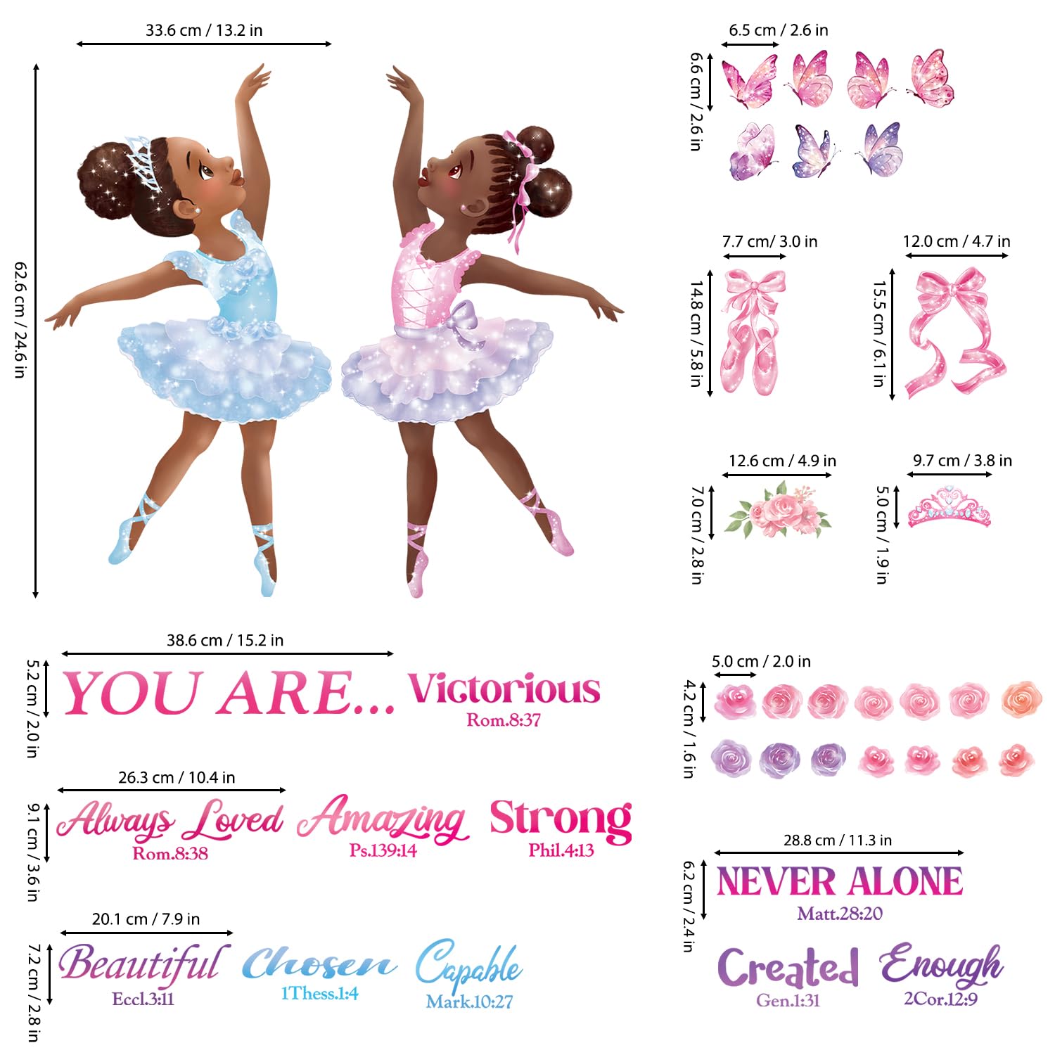 DECOWALL SG2-2319 Inspirational women wall art brings empowerment to bedrooms and study corners.