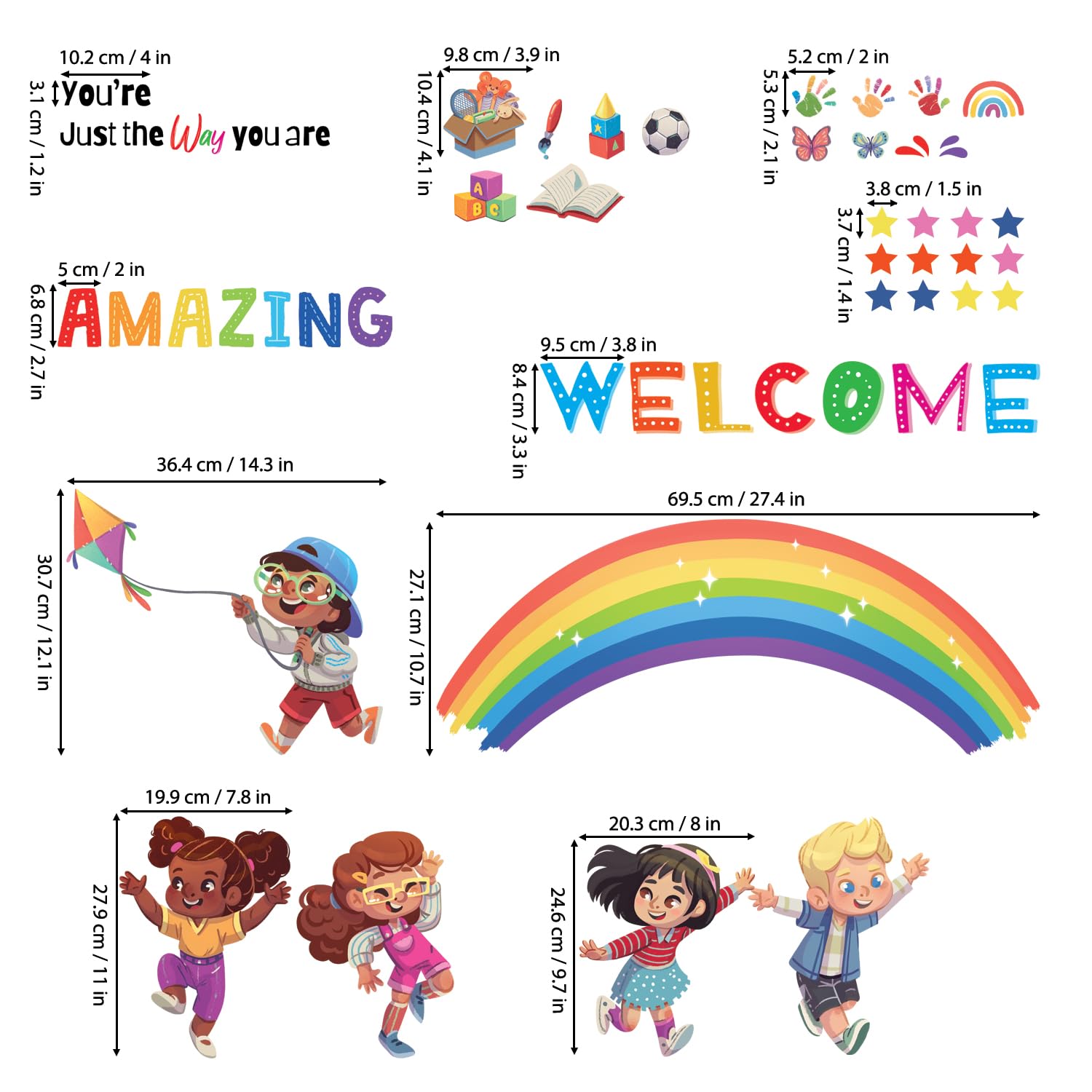 DECOWALL SG2-2403 play corner decals fit small spaces