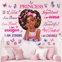 DECOWALL SG2-2405 black girl character decor adds playful style to kids’ rooms.