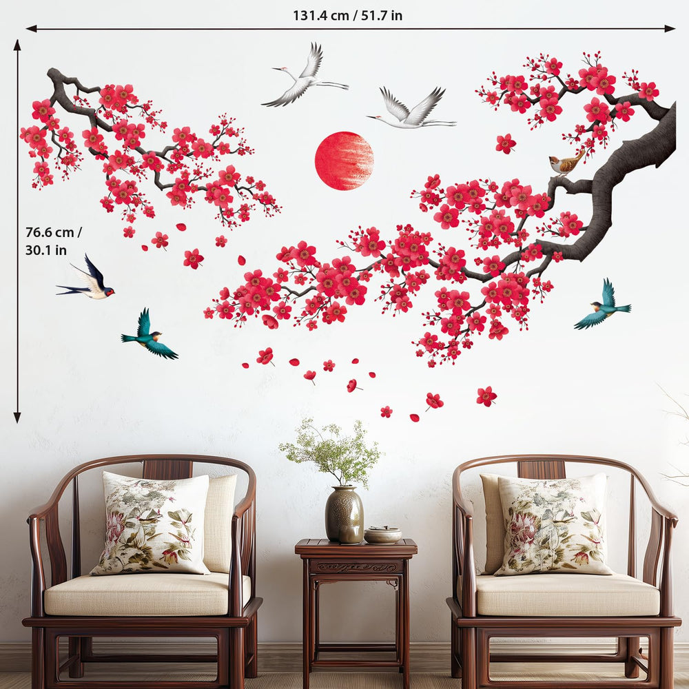 DECOWALL SG2-2406 cherry blossom wall art sticker for soothing home aesthetic