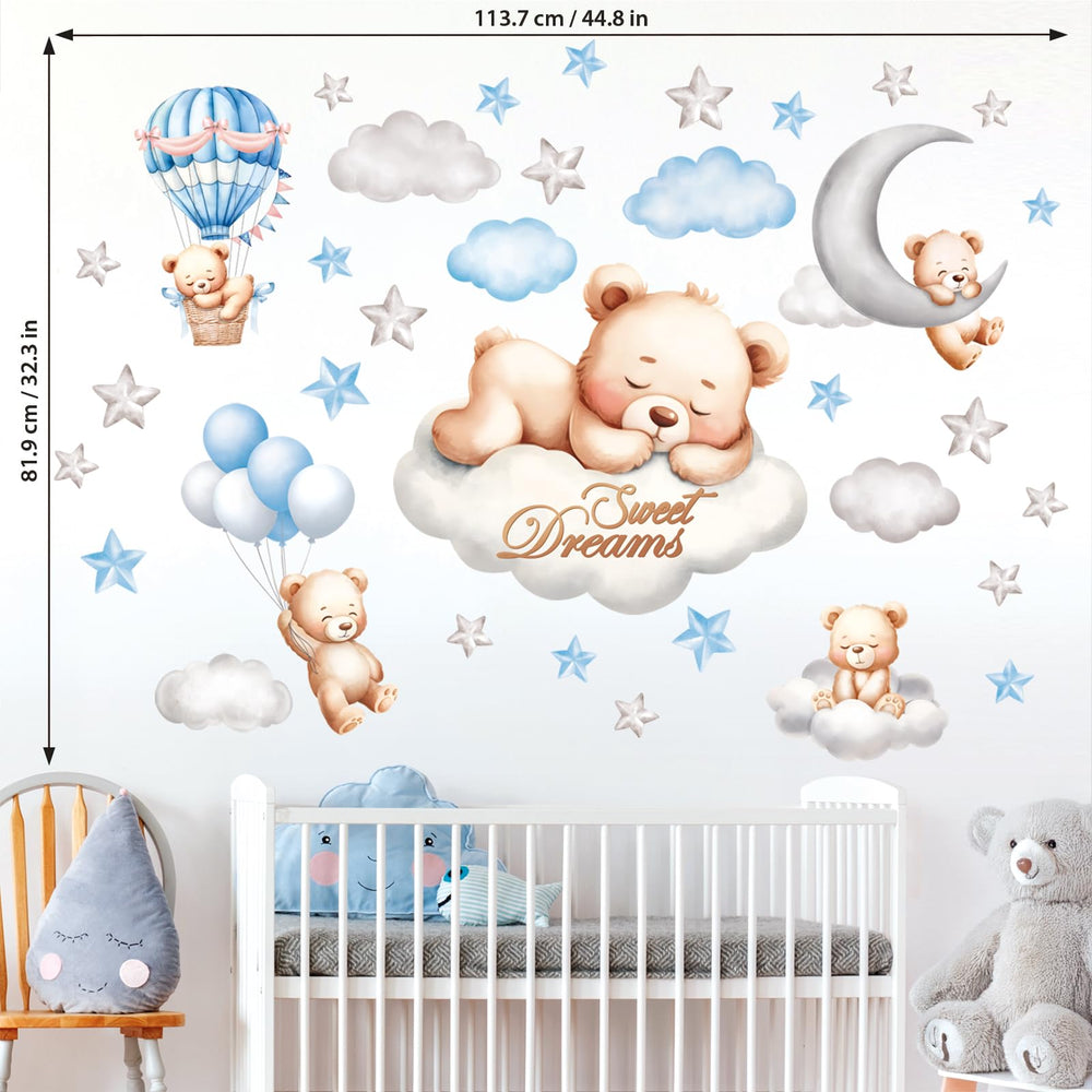 DECOWALL SG2-2407 5 bears ensemble enhances storytelling decor