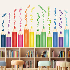 DECOWALL SG2-2417 bright crayons design adds dreamy wall art for nurseries.
