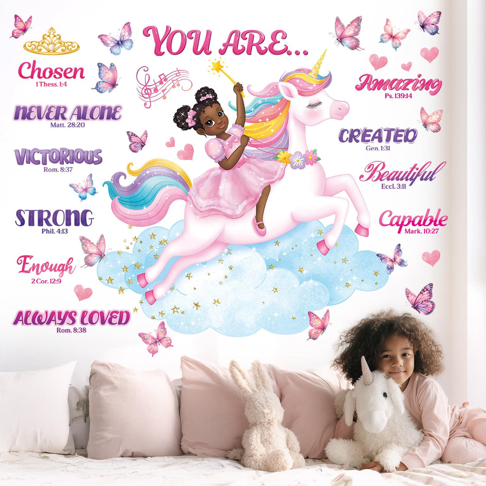 DECOWALL SG2-2503 unicorn butterfly decals for nurseries, waterproof and repositionable.
