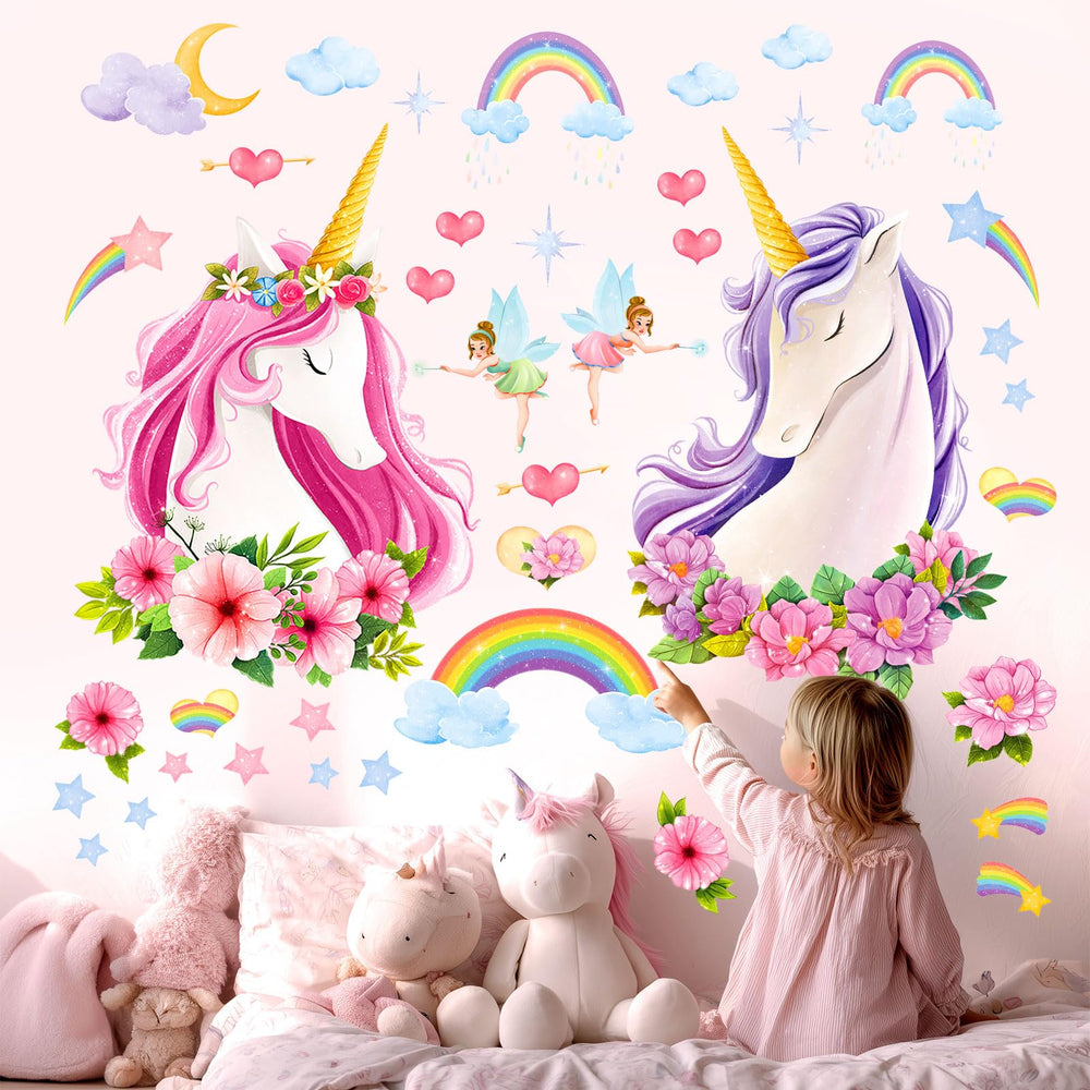 DECOWALL SG-2105 unicorn wall stickers create a playful room detail with vibrant color