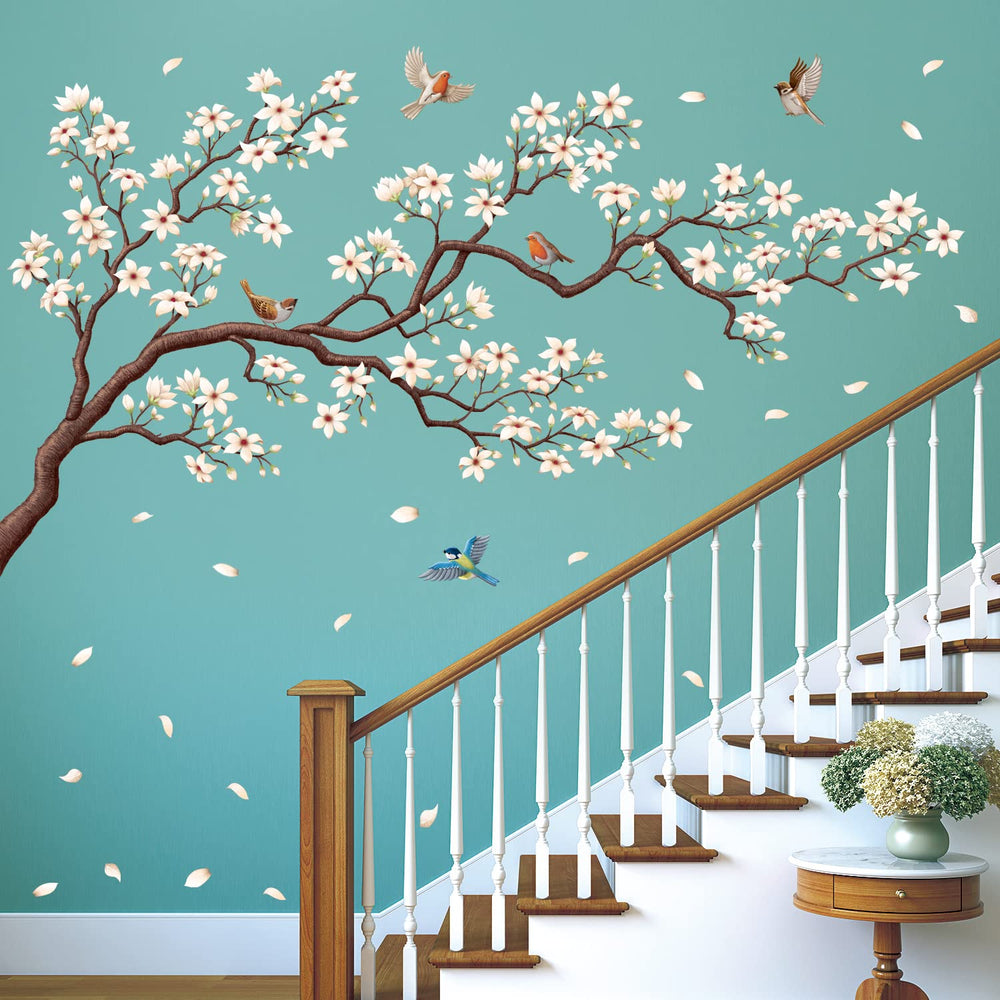 DECOWALL SG4-2213 Oriental Flower Tree wall stickers brighten spaces with elegant cherry blossom accents.