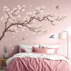 DECOWALL SG4-2213 White Cherry Blossom decor adds subtle whimsy and easy room transformation.