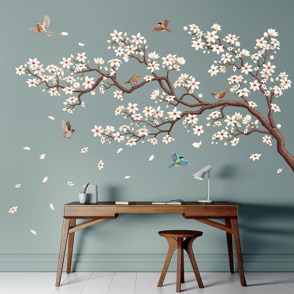 DECOWALL SG4-2317 cherry blossom wall sticker brightening kids' rooms