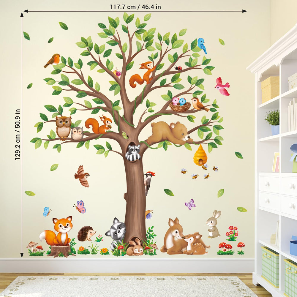DECOWALL Woodland deer decal complements calming color schemes in kid rooms.