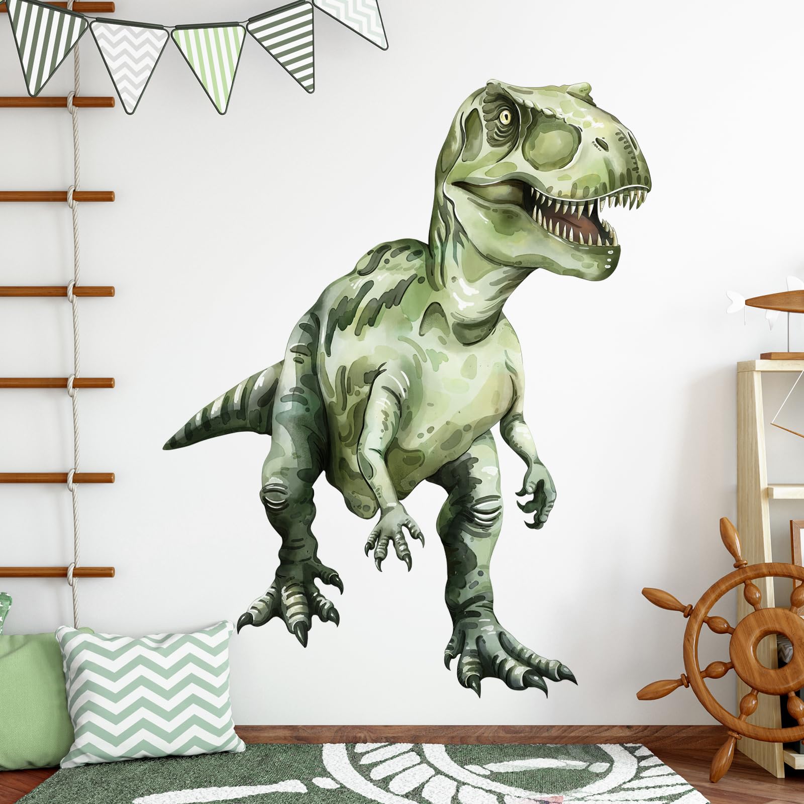 Decvictor large dinosaur wall decals overall view boosts playful room decor for kids.